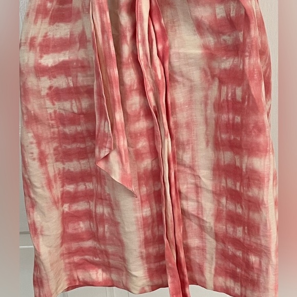 Calypso St. Barth Pink Shibori Dyed Wrap Dress Size Small Summer Linen Cotton - Picture 9 of 15